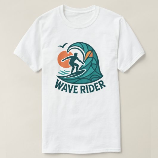 Surfer Wave Rider - Ocean Sunset T-shirt (Design voorkant)