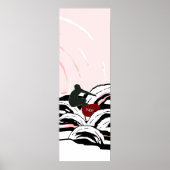 Surfer Wave Surfing op Sunrise Poster (Voorkant)