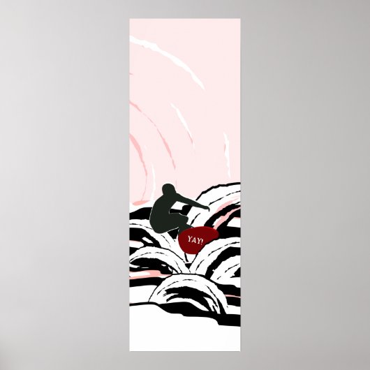 Surfer Wave Surfing op Sunrise Poster (Voorkant)