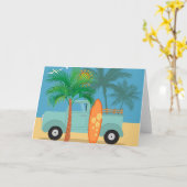 Surfer Wenskaart Kaart (Gele Bloem)