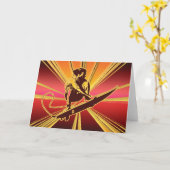 Surfer-wenskaarten - aanpasbaar, leeg kaart (Gele Bloem)