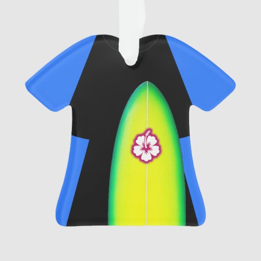 Surfer Wetsuit gepersonaliseerd siermiddel Ornament (voorkant)