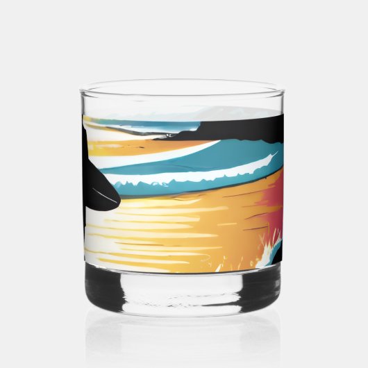 Surfer Whisky Glas (Achterkant)