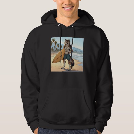 Surfer Wolf Hoodie (Voorkant)