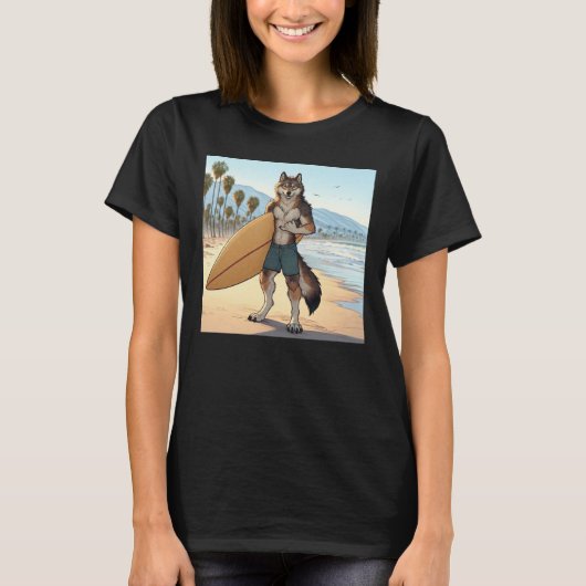 Surfer Wolf T-shirt (Voorkant)