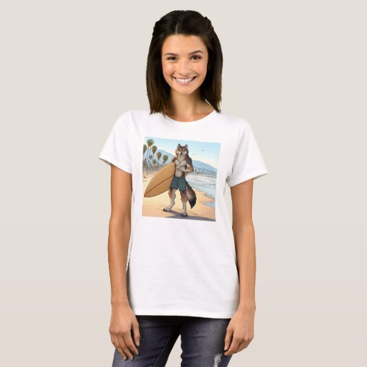 Surfer Wolf T-shirt (Voorkant volledig)