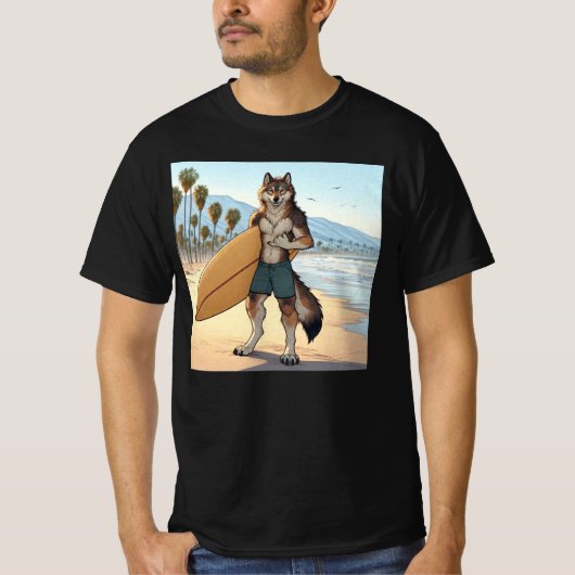 Surfer Wolf T-shirt (Voorkant)