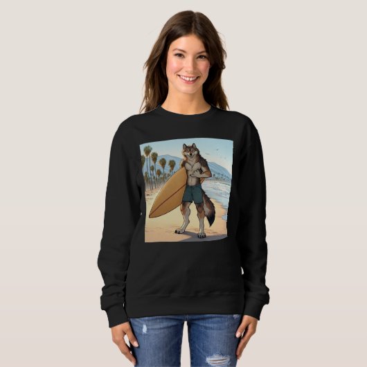 Surfer Wolf Trui (Voorkant volledig)