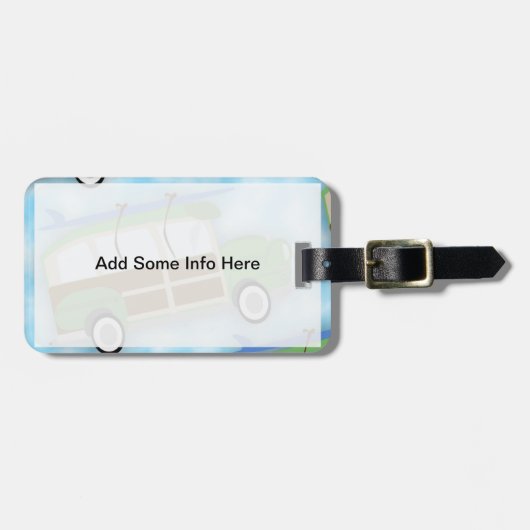 Surfer Woodie Wagon Pattern Bagagelabel (Voorkant horizontaal)