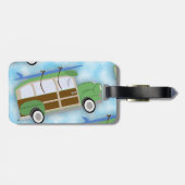 Surfer Woodie Wagon Pattern Bagagelabel (Achterkant horizontaal)
