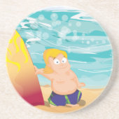 Surfer Zandsteen Onderzetter (Voorkant)