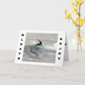 SURFER ZEGGEN VOLDOEN DE RIDE MET NAME OP BIRTHDAY KAART (Gele Bloem)