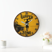 Surfer Zone Beach Coastal Surf House Wall Decor Grote Klok (Huis)
