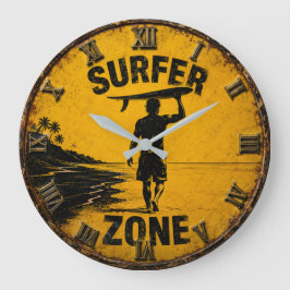 Surfer Zone Beach Coastal Surf House Wall Decor Grote Klok