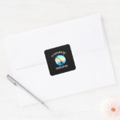 Surfer zou eerder windsurfen vierkante sticker (Envelop)