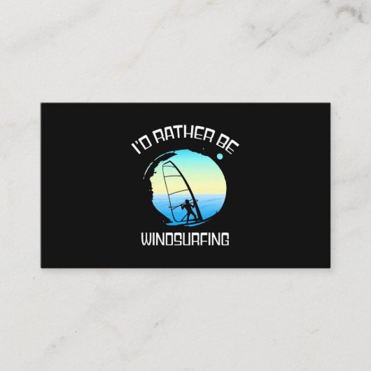Surfer zou eerder windsurfen visitekaartje (Voorkant)