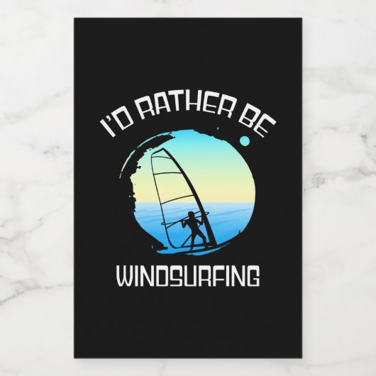 Surfer zou eerder windsurfen voedselcontainer etiket (Enkel label)