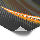 Surfer zwart figuur & kleurrijke golf op grijs pos poster (Hoek)