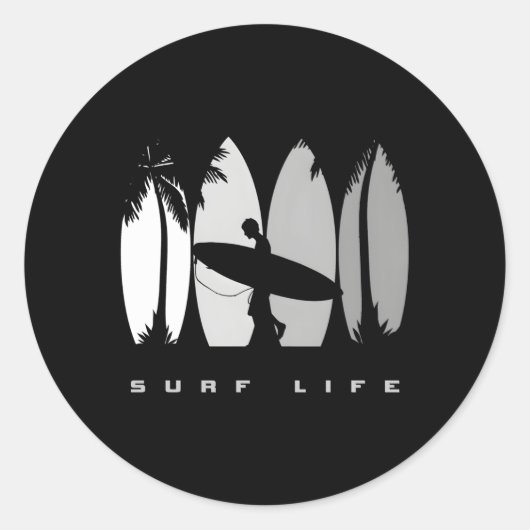 Surferend Surf Ronde Sticker (Voorkant)