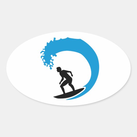 Surfergolf Ovale Sticker (Voorkant)