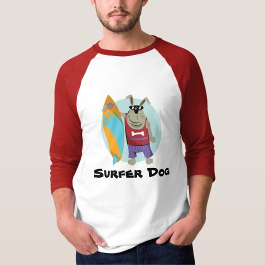 surferhond t-shirt (Voorkant)