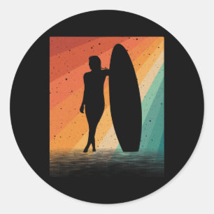 Surferkunst voor vrouwen Meisjes Surfplank Watersu Ronde Sticker