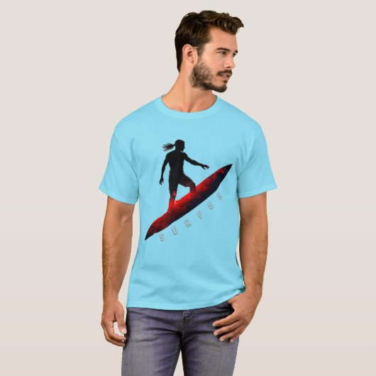 Surferliefhebber T-shirt (Voorkant volledig)
