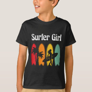 Surfermeisje Surfplank Surfen Vrouwen Retro T-shirt