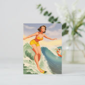 Surfermeisjes Briefkaart (Staand voorkant)
