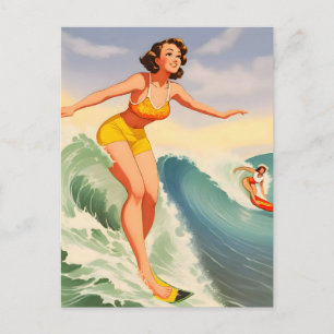 Surfermeisjes Briefkaart