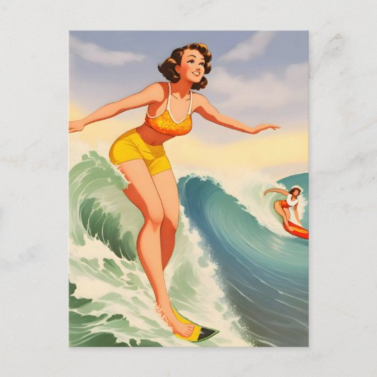 Surfermeisjes Briefkaart (Voorkant)