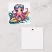 Surferoctopus Wenskaart Notitiekaartje (Voorkant / Achterkant)