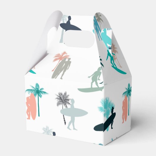 Surfers and Palm Trees Pattern Bedankdoosjes (Achterkant)