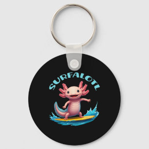 Surfers Axolotl Surfalotl Grappige Oceaan Strand Sleutelhanger