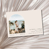 Surfers Beach bruiloft foto Save The Date