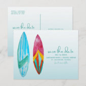 Surfers Beach Wedding Save the Date Briefkaart (Voorkant / Achterkant)