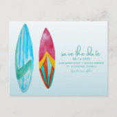 Surfers Beach Wedding Save the Date Briefkaart (Voorkant)