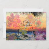 SURFERS BIJ ZONSONDERGANG/HAWAII/DIY UITNODIGINGEN (Voorkant)