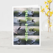 Surfers Collage Happy Birthday Kaart (Gele Bloem)