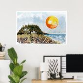 Surfer's Cove Poster (Thuiskantoor)