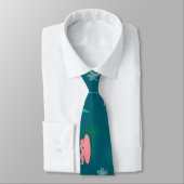 Surfers en palmbomen Patroonblauw Stropdas (Gebonden)