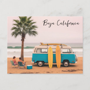 Surfers en surfplanken in Baja California Briefkaart