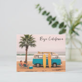 Surfers en surfplanken in Baja California Briefkaart (Staand voorkant)