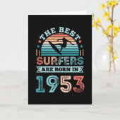 Surfers, geboren in 1953 70th Birthday surfing Gif Kaart (Gele Bloem)