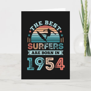 Surfers, geboren in 1954 70th Birthday surfing Gif Kaart