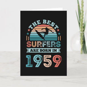 Surfers, geboren in 1959 70th Birthday surfing Gif Kaart