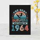 Surfers, geboren in 1964 60th Birthday surfing Gif Kaart (Gele Bloem)