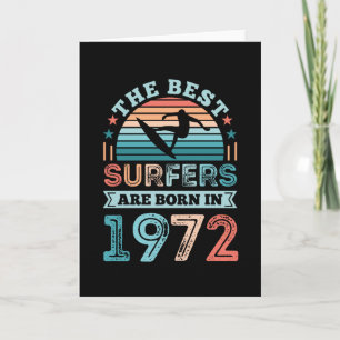 Surfers, geboren in 1972 50th Birthday surfing Gif Kaart