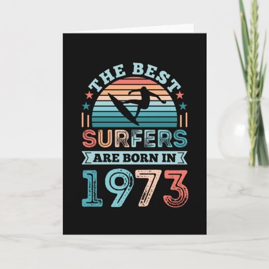 Surfers, geboren in 1973 50th Birthday surfing Gif Kaart (Voorkant)
