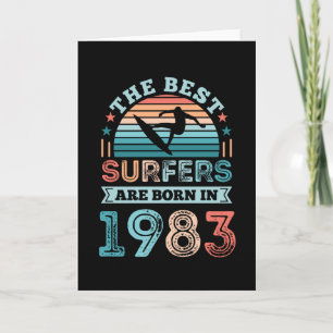 Surfers, geboren in 1983 40th Birthday surfing Gif Kaart
